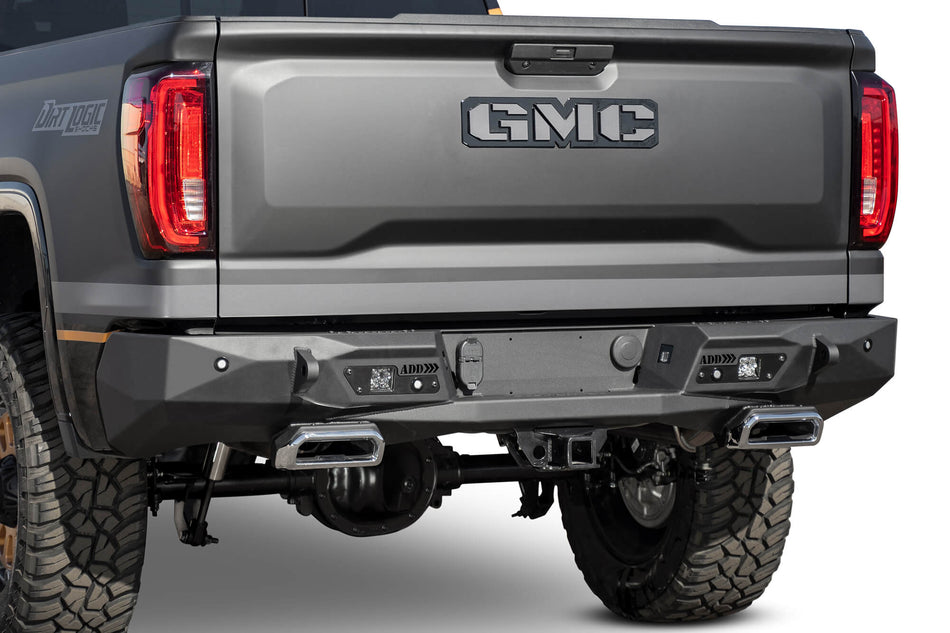 2019-2021 CHEVY/GMC 1500 STEALTH FIGHTER REAR BUMPER W/ EXHAUST TIPS