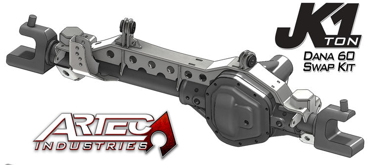 JK 1 Ton Front Dana 60 Swap Kit W/Adjustable Truss Upper Link Mount Single Artec Industries