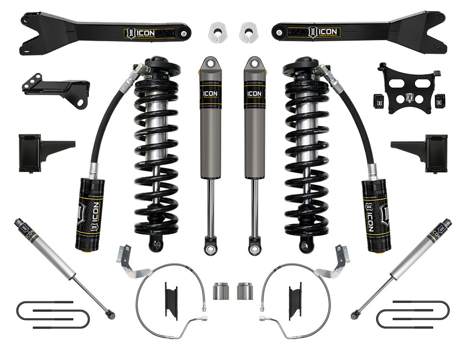 ICON 2023 Ford F-250/F-350 Super Duty 4WD 4-5.5" Lift Stage 3 Coilover Conversion System W/ Radius Arms