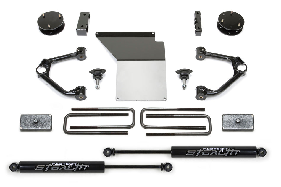 Fabtech 3" BUDGET SYS W/ STEALTH 07-18 GM C/K1500 P/U W/ OE FORG STL UCA