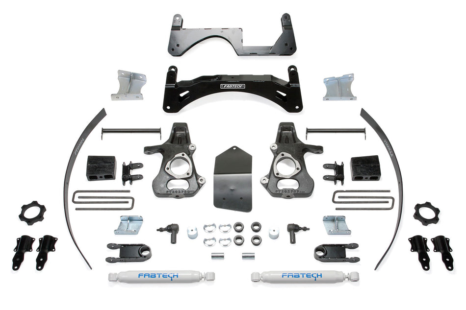 Fabtech 6" BASIC SYS W/ PERF SHKS 14-18 GM C/K1500 P/U W/ OE FORG STL UCA