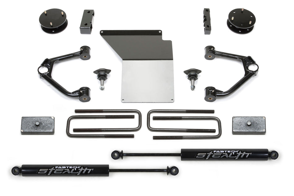 Fabtech 3" BUDGET SYS W/ STEALTH 14-18 GM C/K1500 P/U W/ OE ALM OR STMP STL UCA