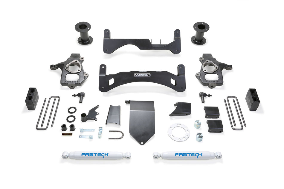 Fabtech 6" BASIC SYS G2 W/ PERF SHKS 14-18 GM C/K1500 P/U W/ OE ALM OR STMP STL UCA