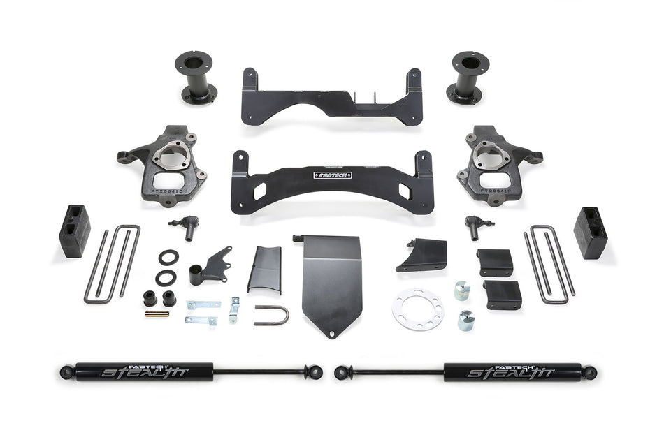 Fabtech 6" BASIC SYS G2 W/ STEALTH 14-18 GM C/K1500 P/U W/ OE ALM OR STMP STL UCA
