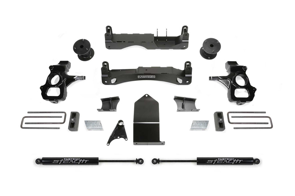 Fabtech 4" BASIC SYS W/ STEALTH 14-18 GM C/K1500 P/U W/ OE FORG STL UCA