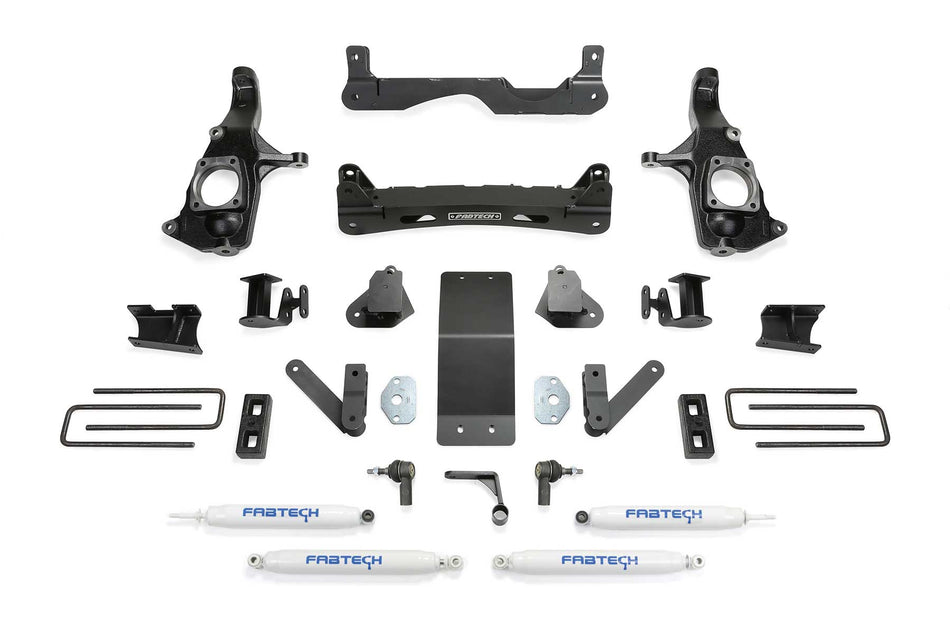 Fabtech 4" BASIC SYS W/PERF SHKS 2011-19 GM 2500HD 2WD/4WD