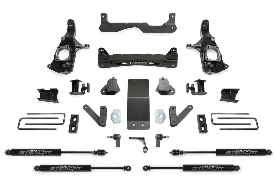 Fabtech 4" BASIC SYS W/STEALTH SHKS 2011-19 GM 2500HD 2WD/4WD