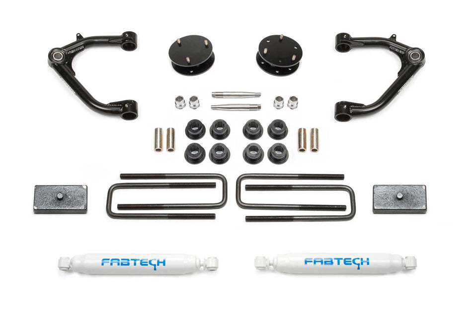 Fabtech 3" UNIBALL UCA SYS W/ PERF SHKS 2019-22 GM C/K1500 P/U
