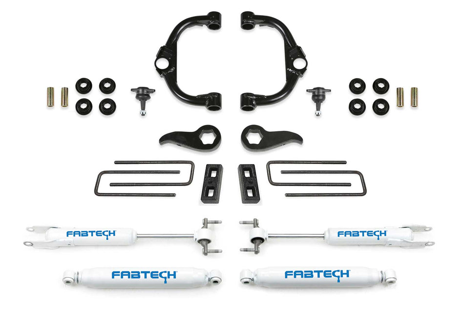 Fabtech 3.5 In. BJ UCA KIT W/ PERF SHKS 2020-21 GM K3500HD