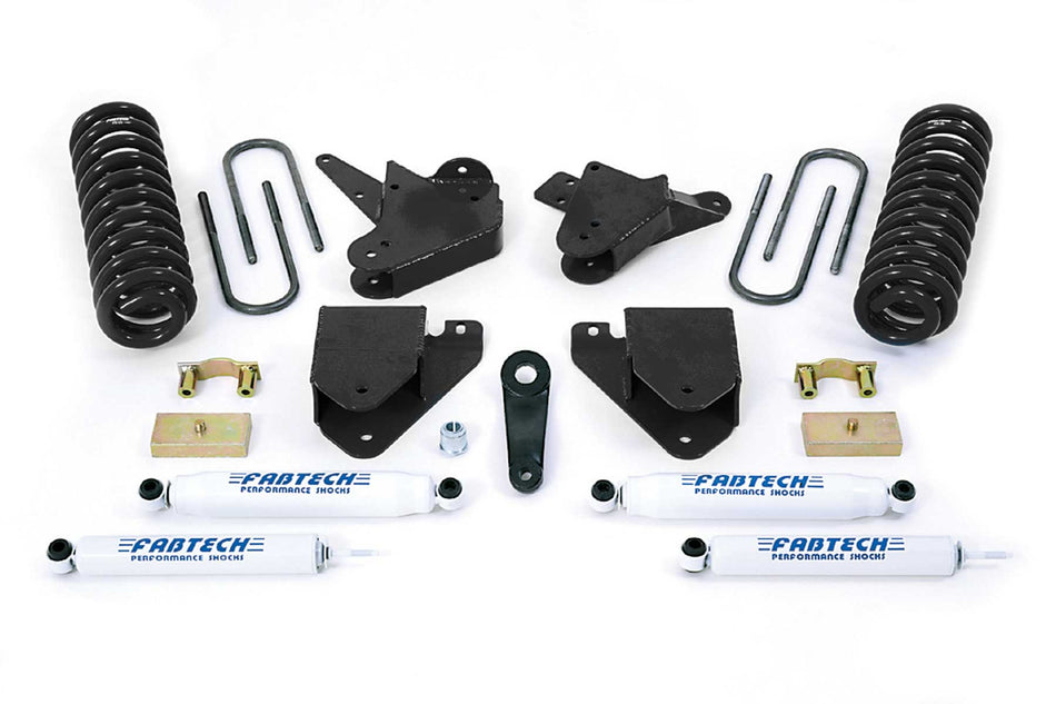 Fabtech 6" BASIC SYS W/PERF SHKS 05-07 FORD F250 2WD V8 GAS