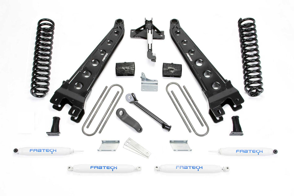 Fabtech 6" RAD ARM SYS W/COILS & PERF SHKS 2011-13 FORD F450/550 4WD 10 LUG