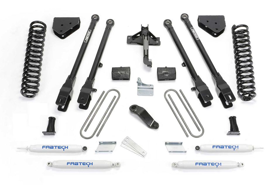Fabtech 6" 4LINK SYS W/COILS & PERF SHKS 2011-13 FORD F450/550 4WD 10 LUG