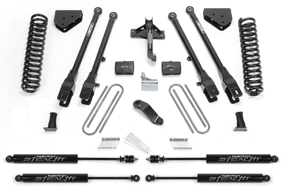 Fabtech 6" 4LINK SYS W/COILS & STEALTH 2011-13 FORD F450/550 4WD 10 LUG