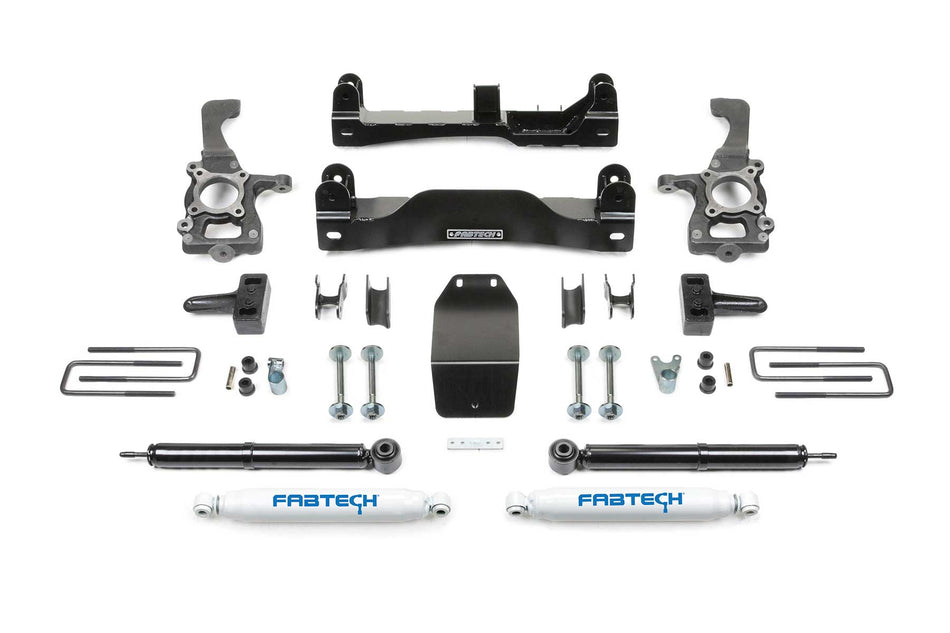 Fabtech 4" BASIC SYS W/ RR PERF SHKS 2014 FORD F150 4WD