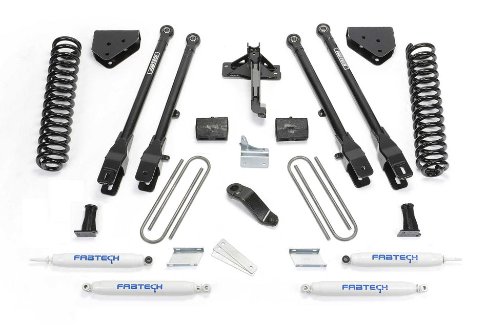 Fabtech 4" 4LINK SYS W/COILS & PERF SHKS 2008-16 FORD F250/F350 4WD