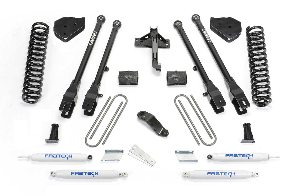 Fabtech 6" 4LINK SYS W/COILS & PERF SHKS 2018 FORD F450/F550 4WD DIESEL