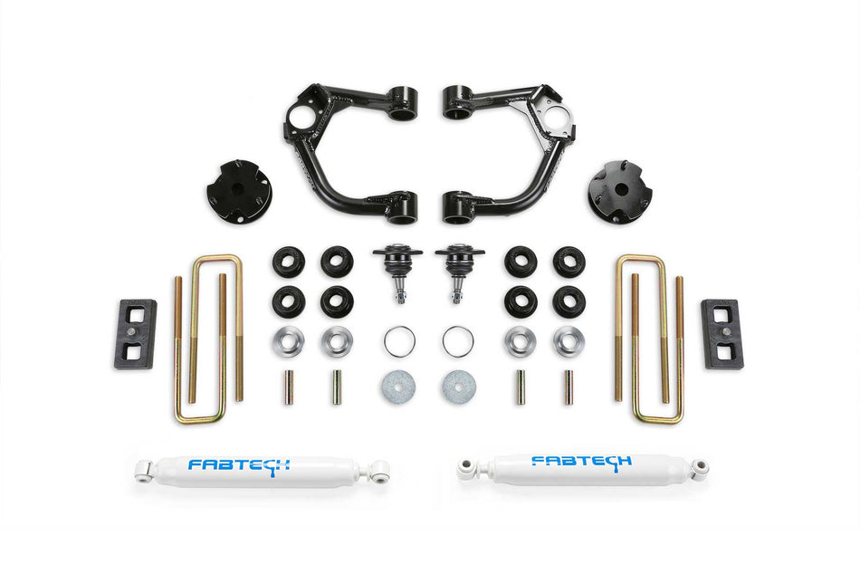 Fabtech 3.5 In. BJ UCA SYS W/ PERF SHKS 2019-20 FORD RANGER 4WD W/O INTRUSION BEAM KIT