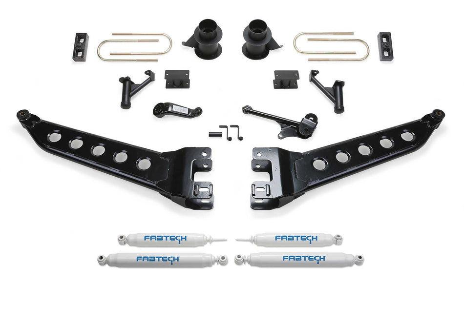 Fabtech 5" RADIUS ARM KIT W/PERF SHKS 2013-18 RAM 3500 4WD W/ FACTORY RADIUS ARMS