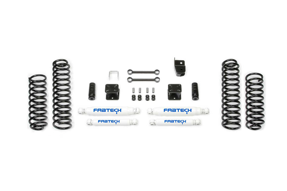 Fabtech 3" SPORT SYSTEM W/ PERF SHKS 2007-18 JEEP JK 2-DOOR