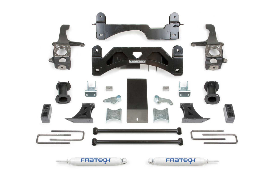 Fabtech 6" BASIC SYS W/C/O SPACERS & PERF RR SHKS 07-15 TOYOTA TUNDRA 2/4WD