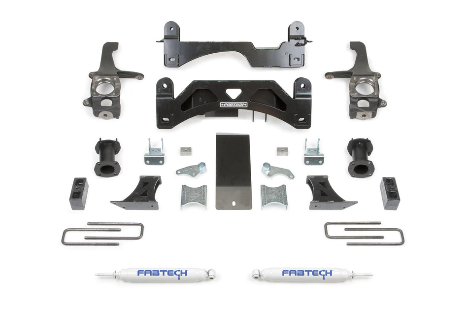 Fabtech 6" BASIC SYS W/C/O SPACERS & PERF RR SHKS 2016-21 TOYOTA TUNDRA 2WD/4WD