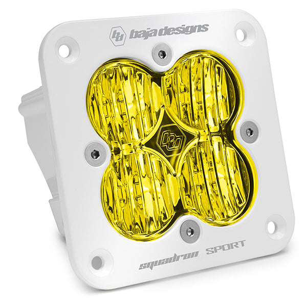 Flush Mount LED Light Pod White Amber Lens Wide Cornering Pattern Squadron Sport Baja Designs