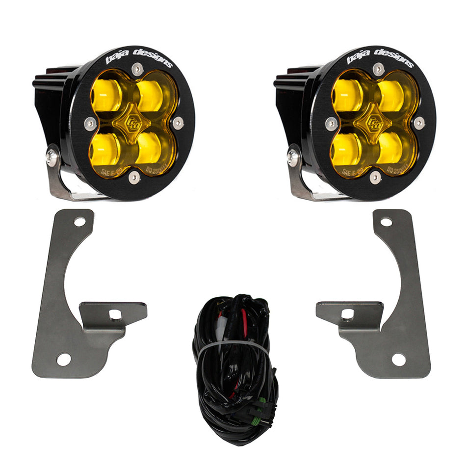 Squadron R SAE Fog Pocket Light Kit Jeep 2007-18 Wrangler JK w/ Premium OE Bumper (SAE Fog; Amber) Baja Designs