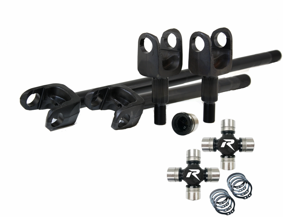 Discovery Series JK Dana 30 4340 Chromoly Front Axle Kit Larger 1350 Style HD Chromoly U-Joints Revolution Gear and Axle